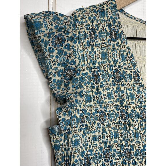 NWOT Anthropologie The Peregrine Midi Dress Blue Green Floral Prairie Boho Small - Picture 4 of 12